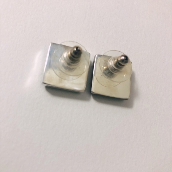 Turquoise Sterling Silver Square Earrings - Picture 7 of 9